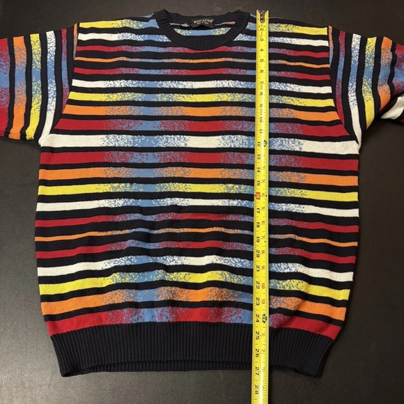 Vintage Riscatto Multicolor Knit Sweater Made In Italy Size M Cotton AndAcrylic - Picture 8 of 9